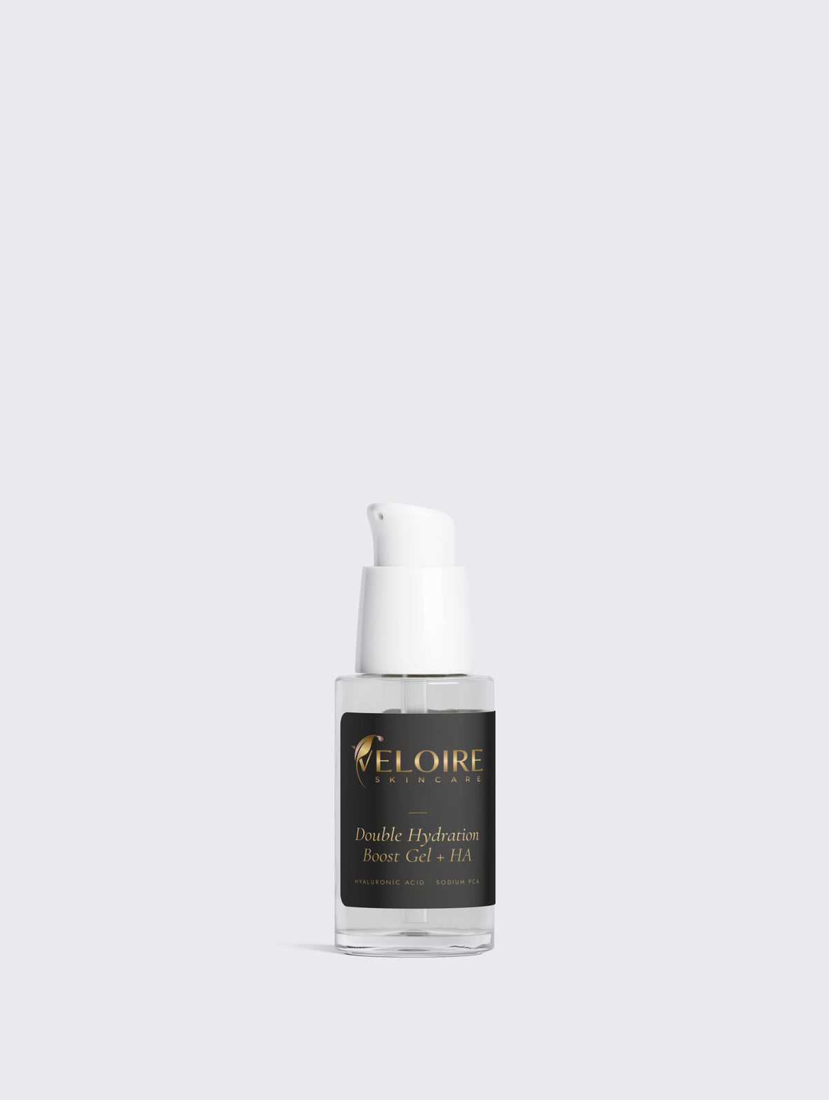 Veloire Double Hydration Boost Gel + HA 30 ml pump bottle with hyaluronic acid
