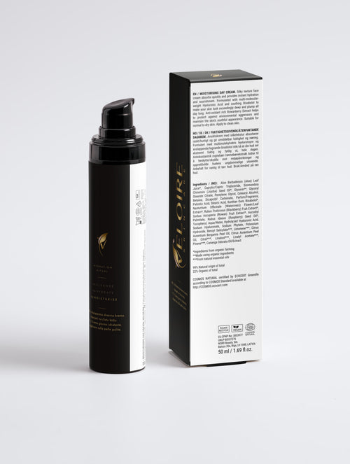 Veloire Moisturising Day Cream 50 ml – back of bottle and box